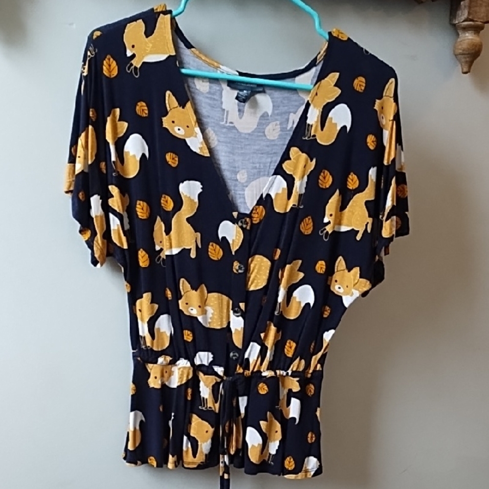 Modcloth Fox Print Top
